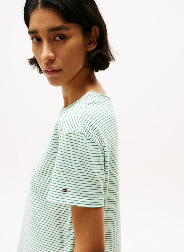 تومي هيلفيغر تيشيرت مخطط بياقة دائرية - Image 3